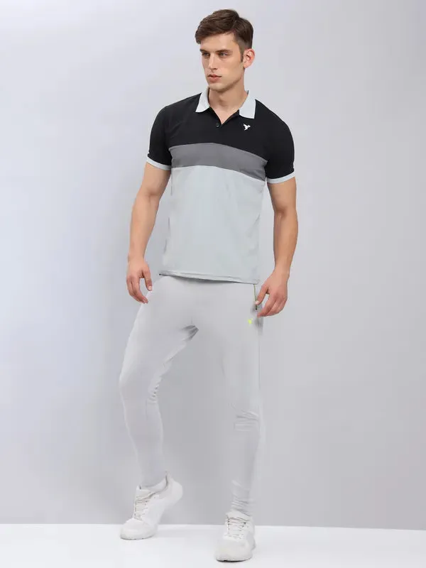 Men Colorblock Slim Fit Polo T-shirt with MATPIQ