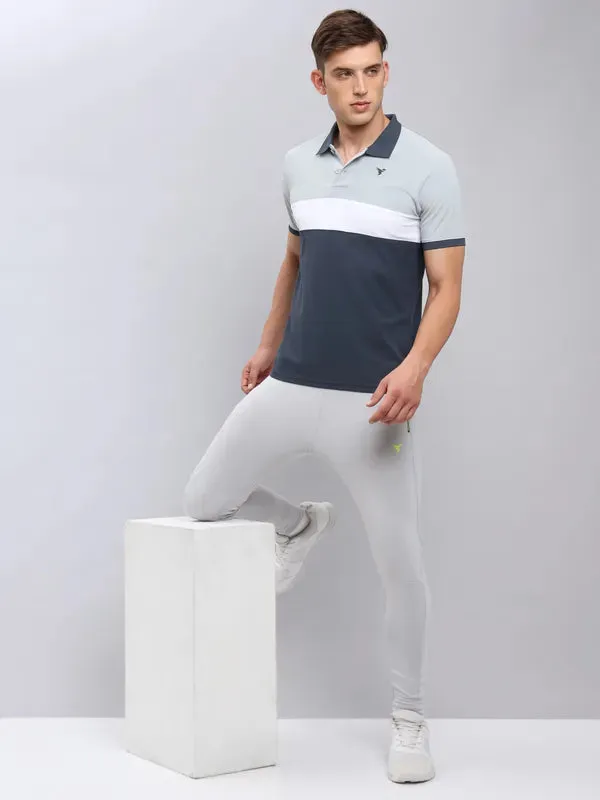 Men Colorblock Slim Fit Polo T-shirt with MATPIQ