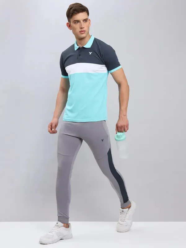 Men Colorblock Slim Fit Polo T-shirt with MATPIQ