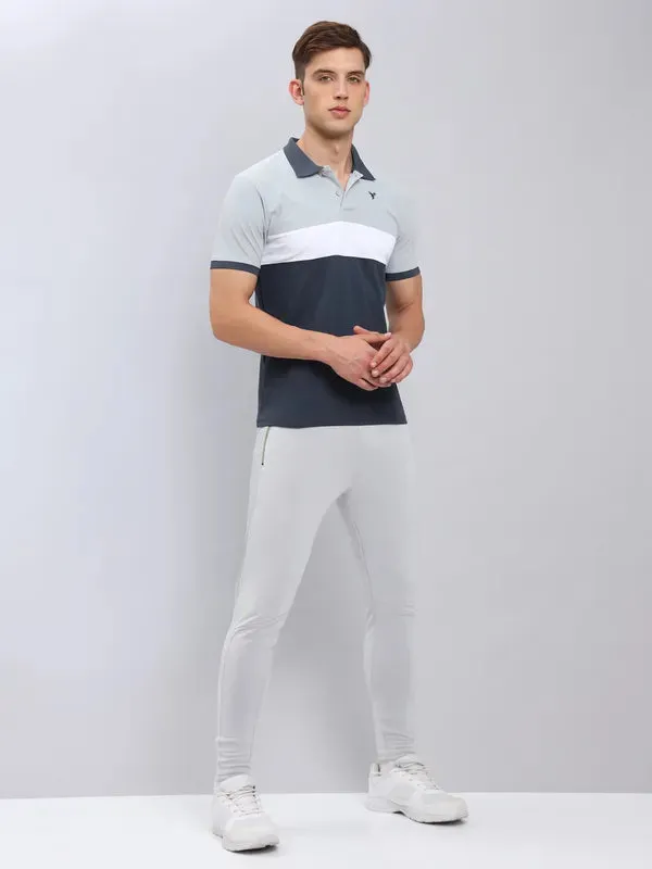 Men Colorblock Slim Fit Polo T-shirt with MATPIQ