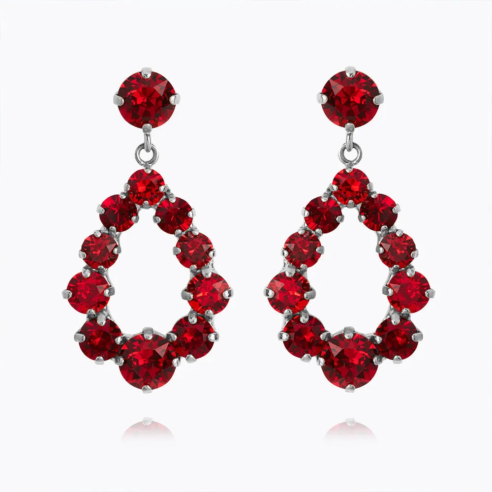 Mini Delia Earrings / Red Combo