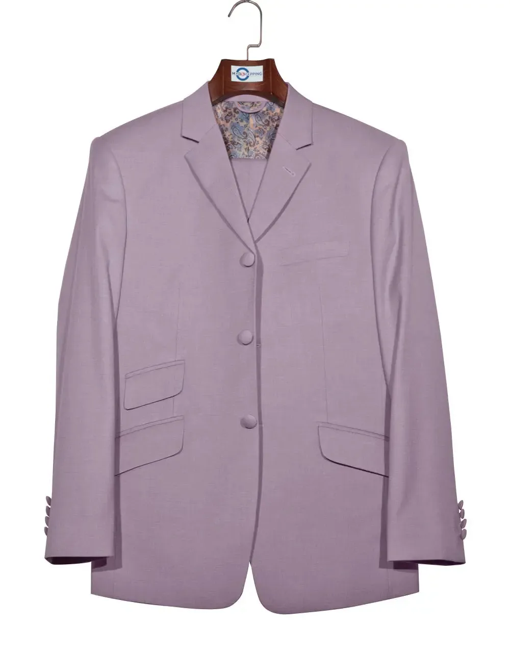 Mod Suit - 60s Vintage Style Light Purple Suit