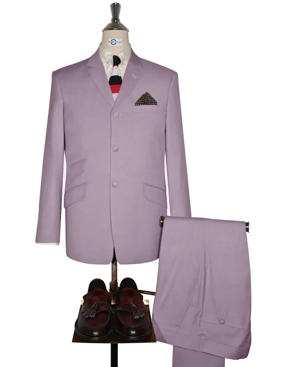 Mod Suit - 60s Vintage Style Light Purple Suit