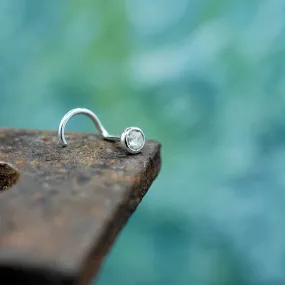 Moissanite in Silver 3mm Nose Stud