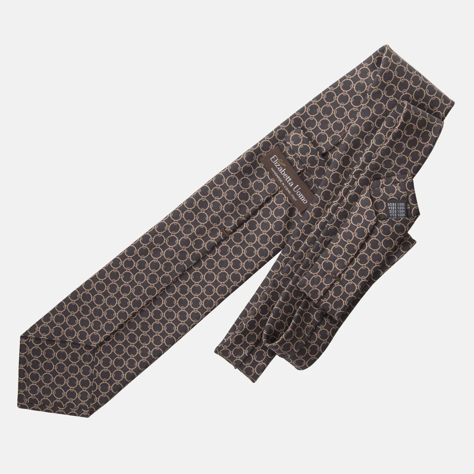 Monza - Printed Silk Tie - Charcoal