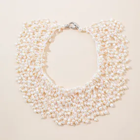 Multi Pearl Statement Necklace with 18k gold clasp