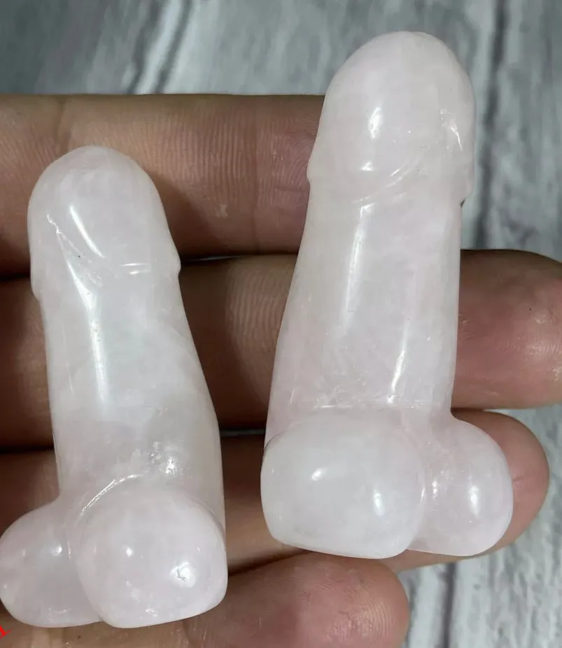 Natural Rose Quartz Penis