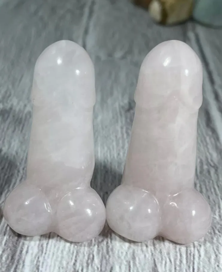 Natural Rose Quartz Penis