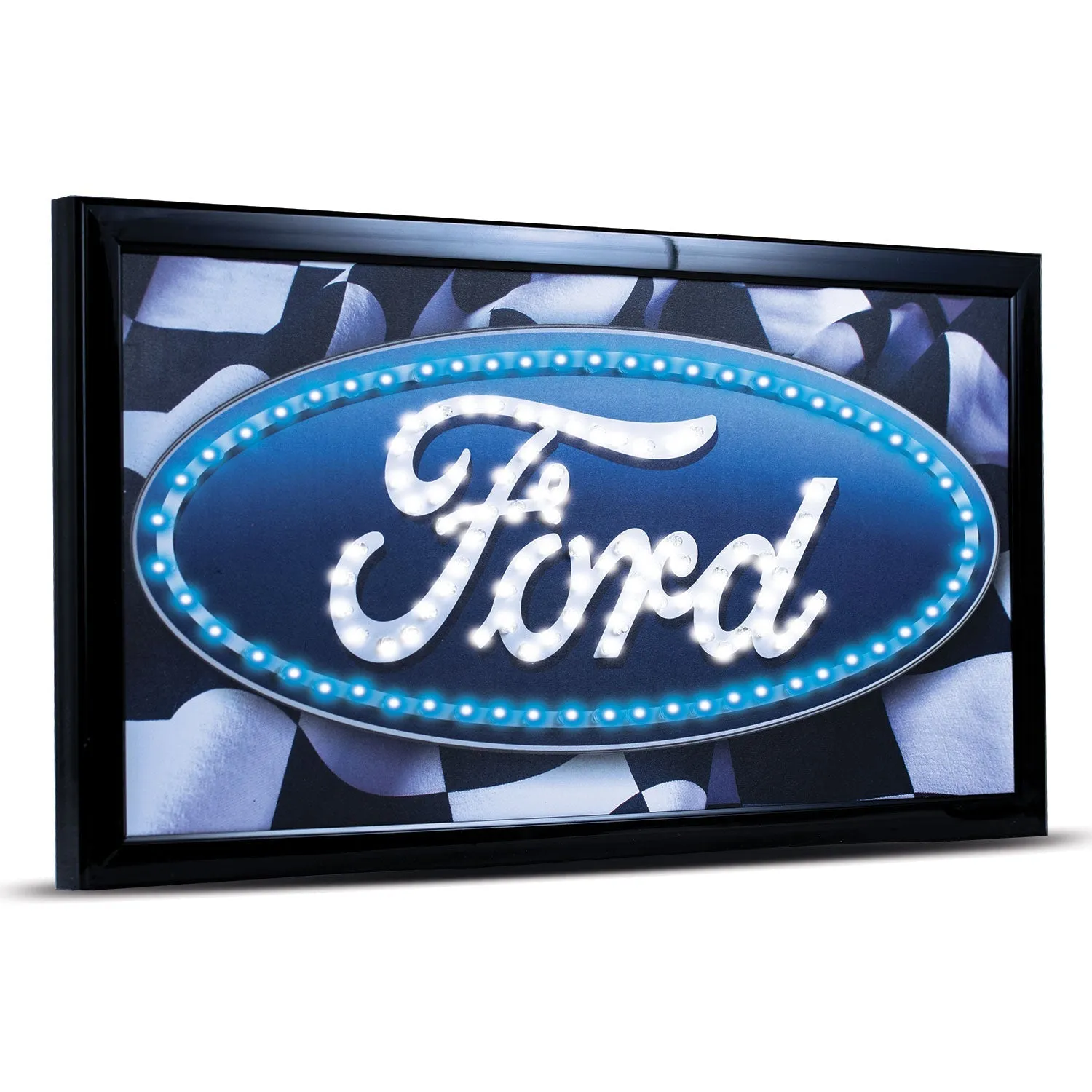 Officially Licensed Ford Logo Framed LED Sign