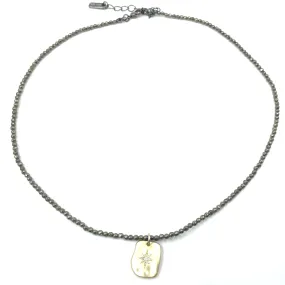 Organic Starburst on Pyrite Beaded Necklace