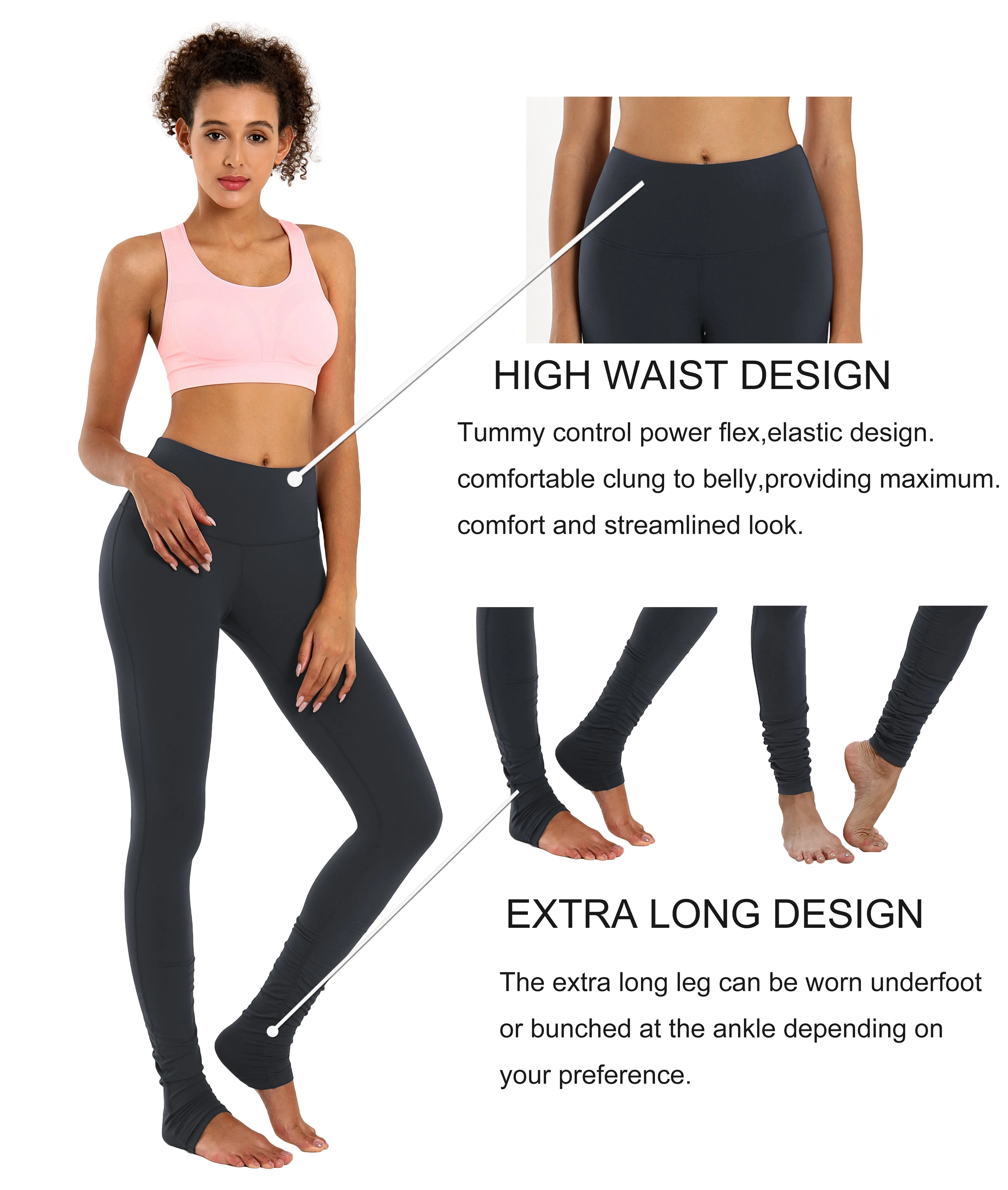 Over the Heel Yoga Pants shadowcharcoal