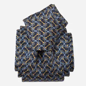 Palio - Printed Silk Tie - Navy