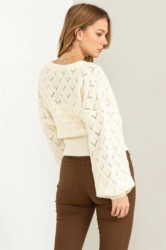 Pointelle Sweater Cardigan