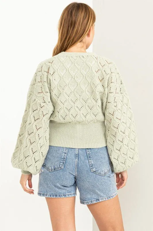 Pointelle Sweater Cardigan