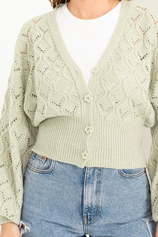 Pointelle Sweater Cardigan