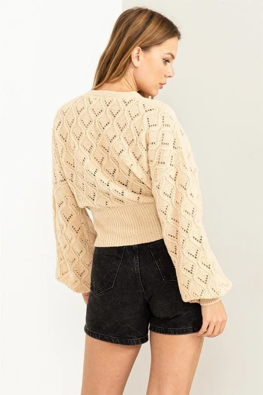 Pointelle Sweater Cardigan