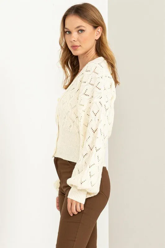 Pointelle Sweater Cardigan