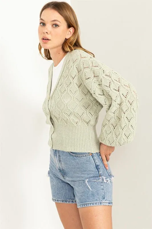 Pointelle Sweater Cardigan