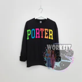 PORTER Rainbow Varsity Crewneck