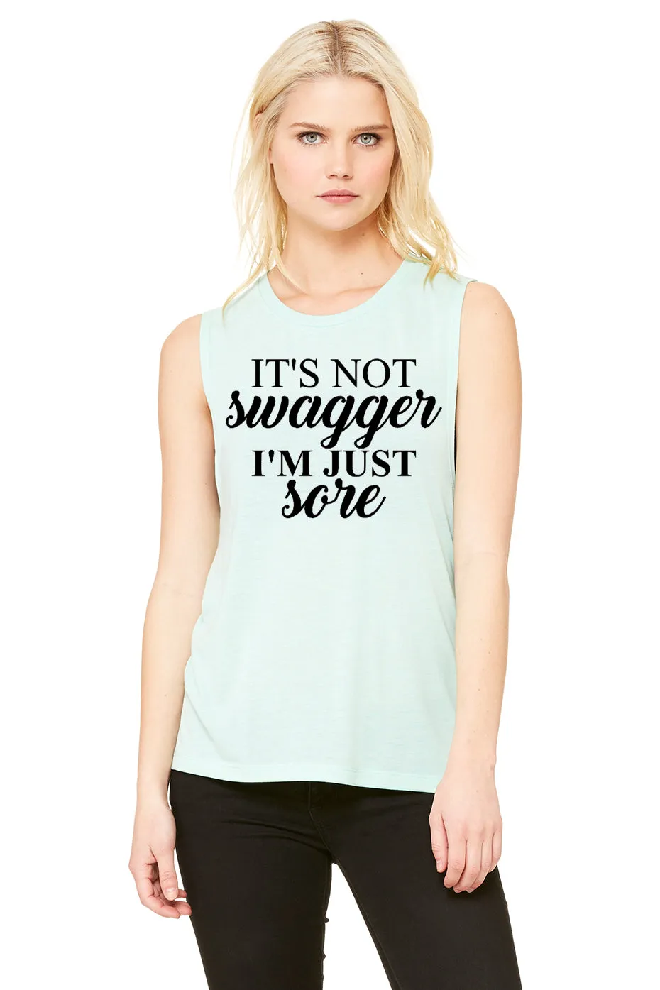 "It's Not Swagger I'm Just Sore" - Mint Muscle Tank (8803)