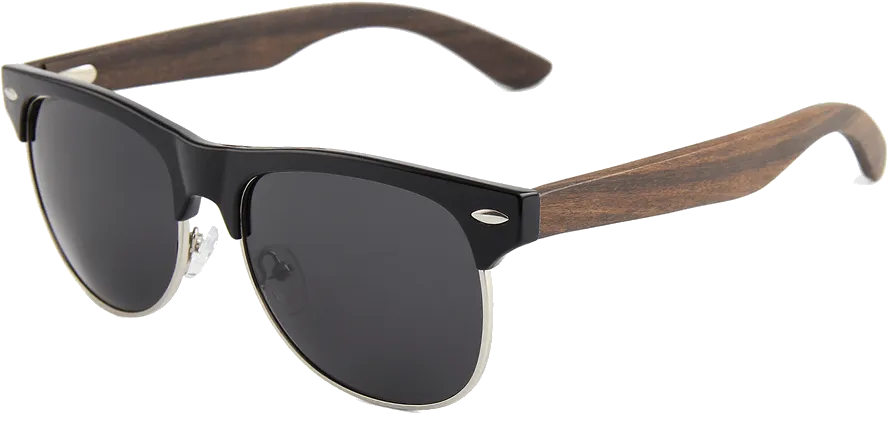 Real Ebony Browline Style RetroShade Sunglasses by WUDN