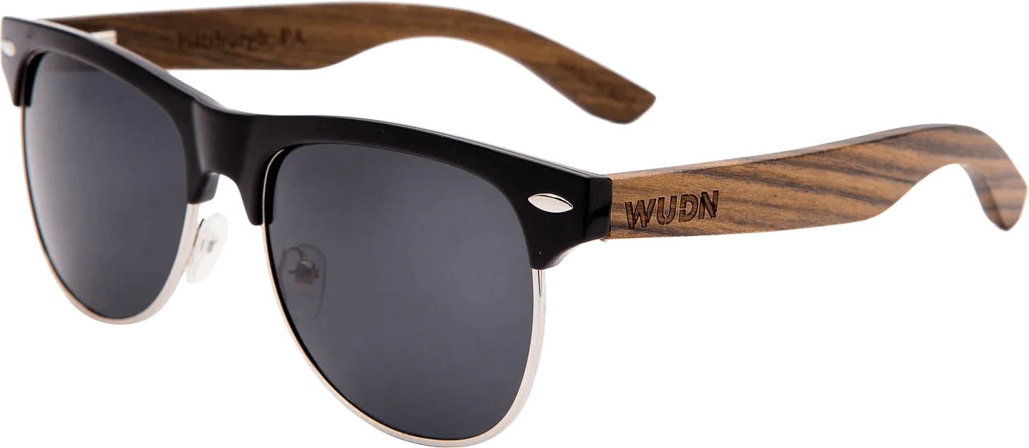 Real Ebony Browline Style RetroShade Sunglasses by WUDN