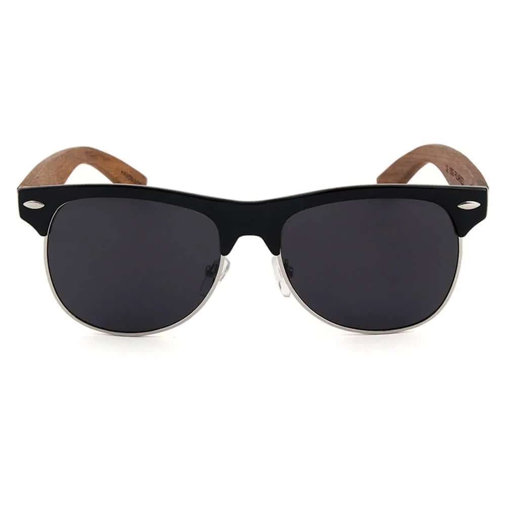 Real Ebony Browline Style RetroShade Sunglasses by WUDN