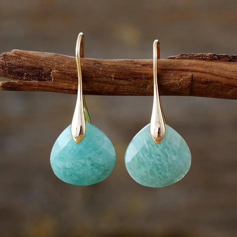 Ritzy Amazonite Stone Drop Earrings