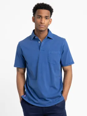 Royal Blue Classic Fit Cotton-Linen Polo Shirt