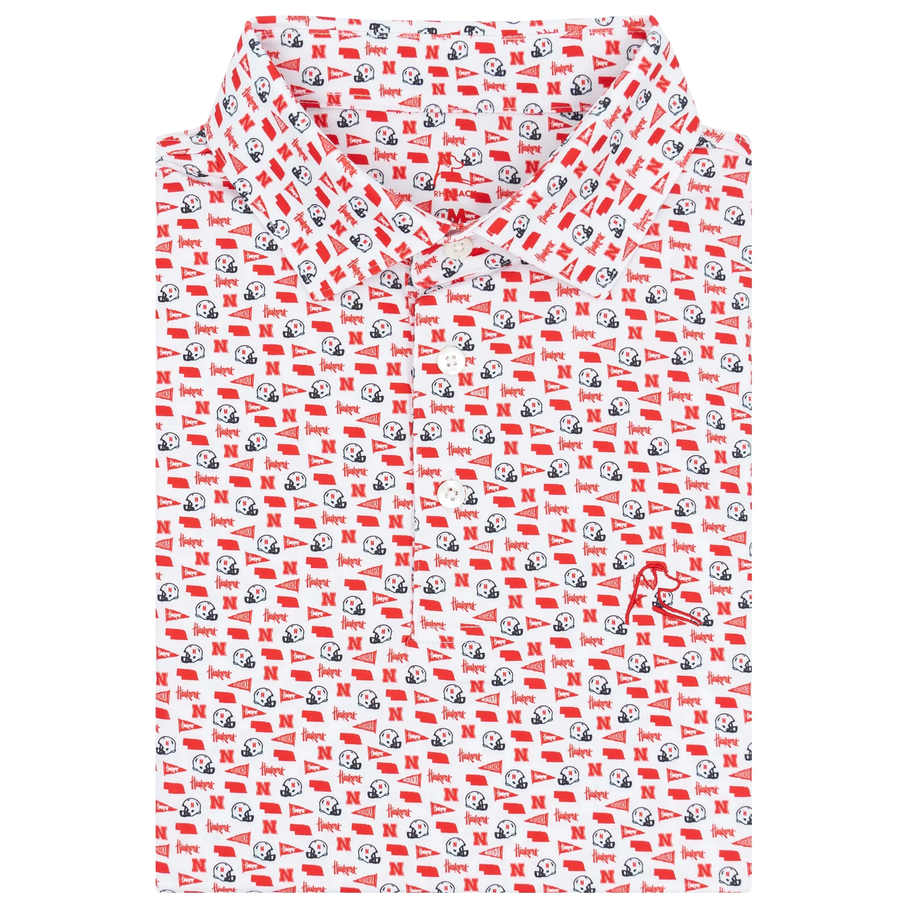 The Nebraska Gameday | Collegiate Polo | The Nebraska Gameday - White/Cherry Red