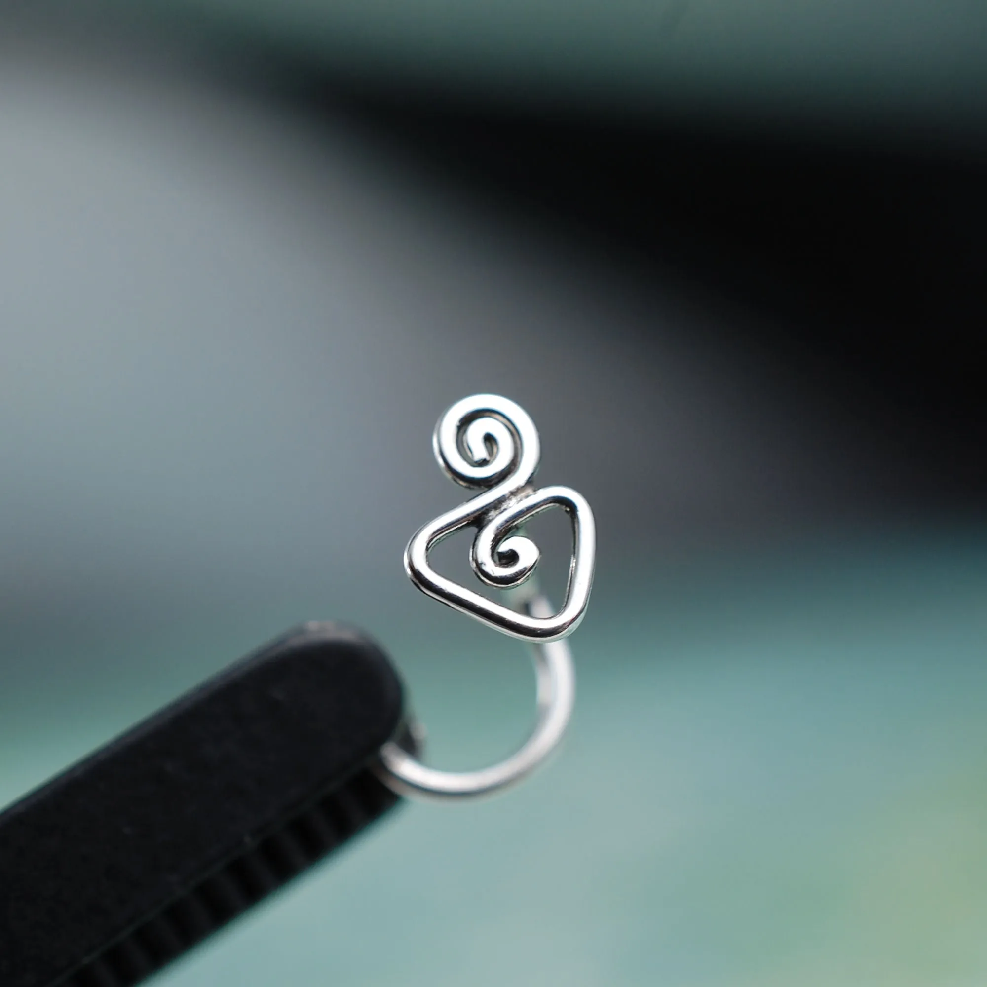 Tribal Goddess Nose Stud in Sterling Silver