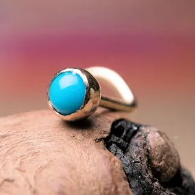 Turquoise and Gold Nose Stud