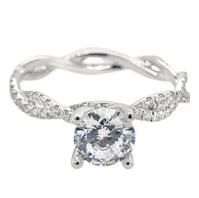 Twisted Pave Band Diamond Engagement Ring Setting, .31 cttw