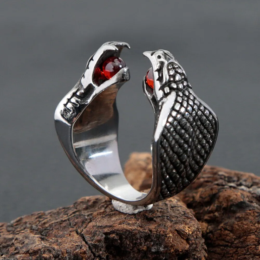 Unique Punk Double Cobra Snake Ring