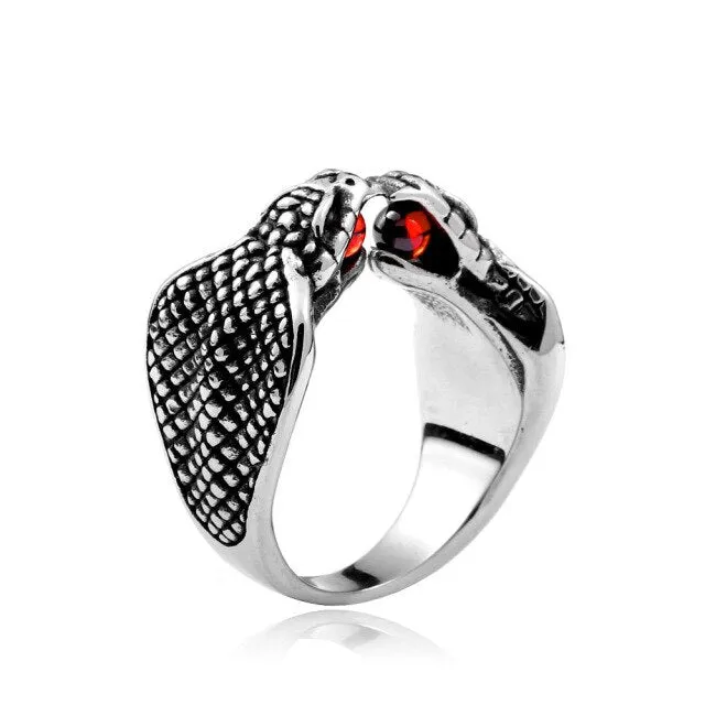 Unique Punk Double Cobra Snake Ring