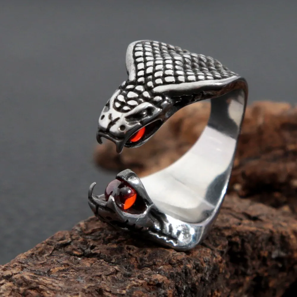 Unique Punk Double Cobra Snake Ring