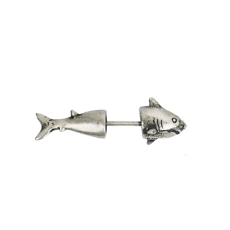 Unique Pure S925 Silver Shark Earrings (1pc/order)