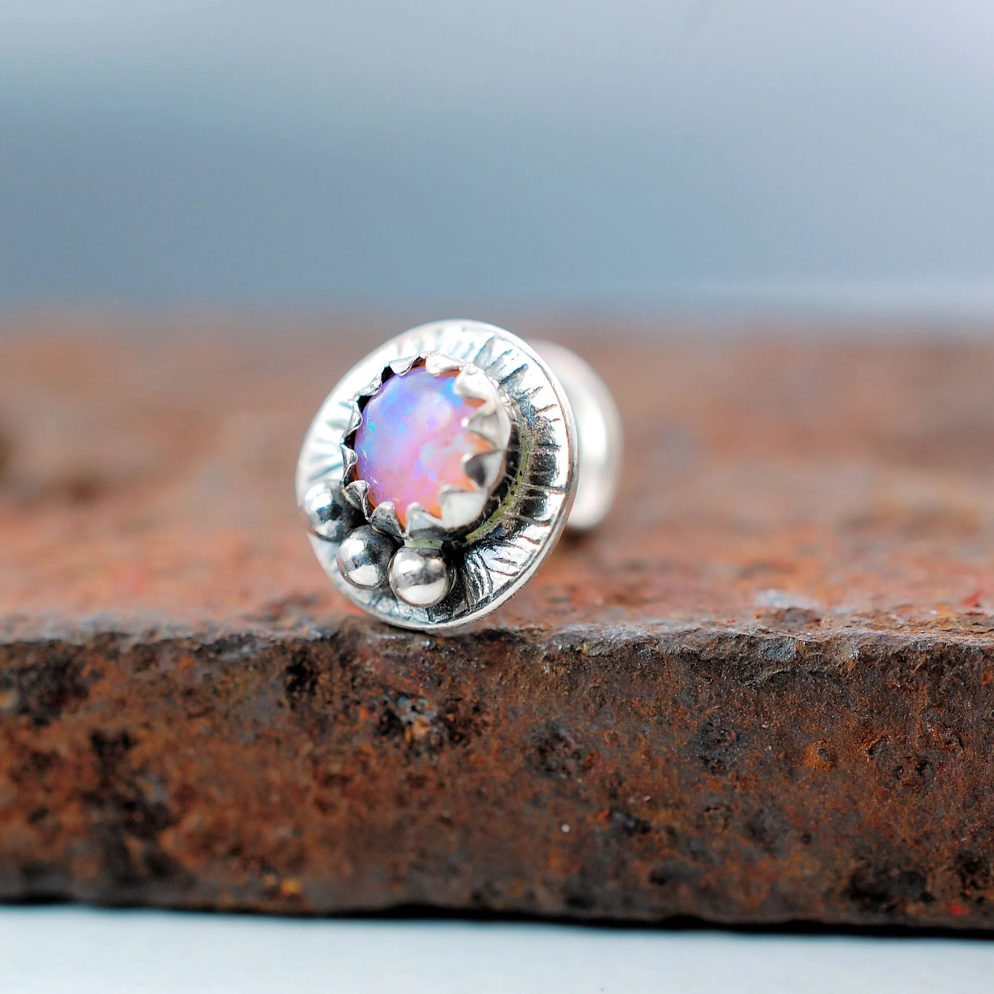 Urban Elegance Pink Opal Nose Stud