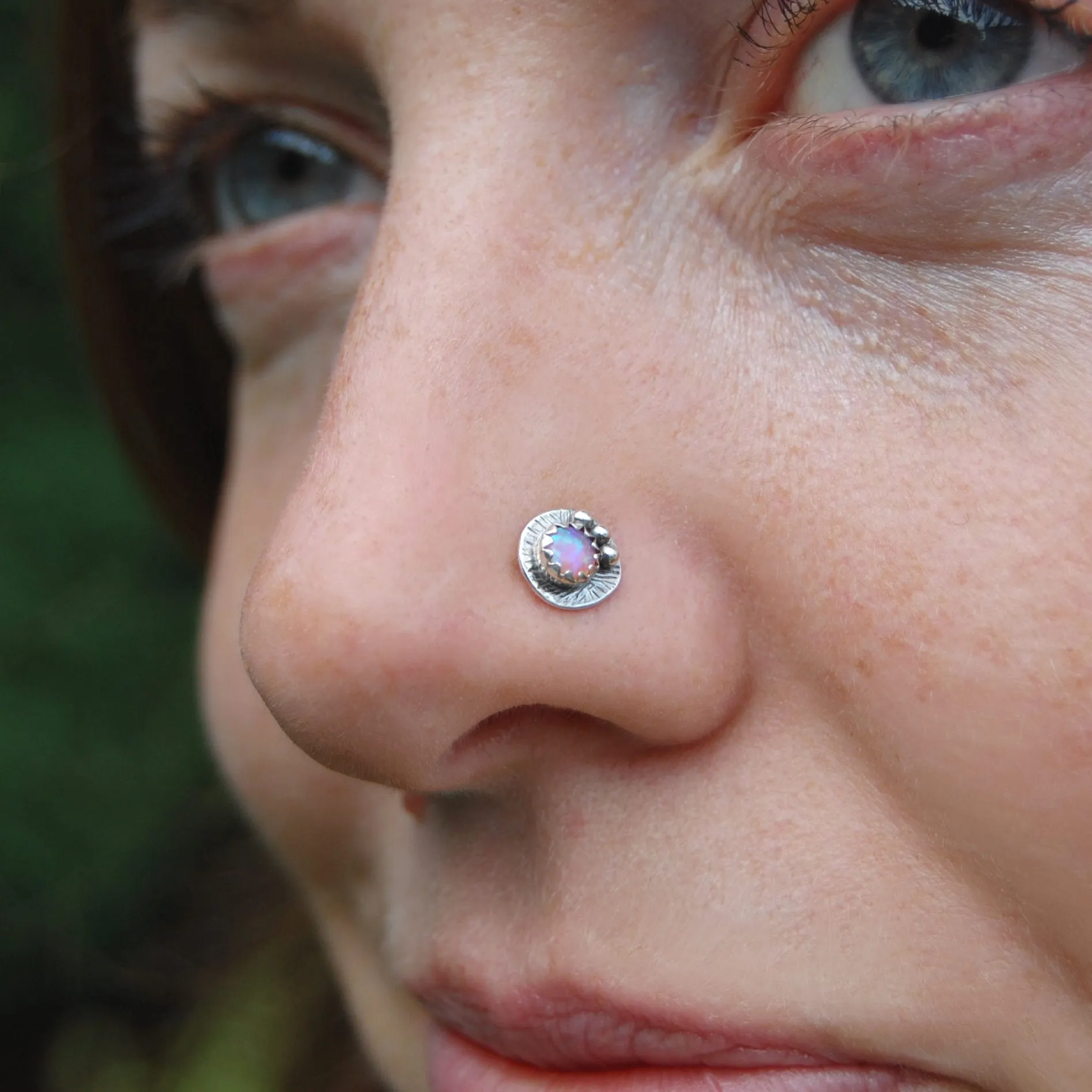 Urban Elegance Pink Opal Nose Stud