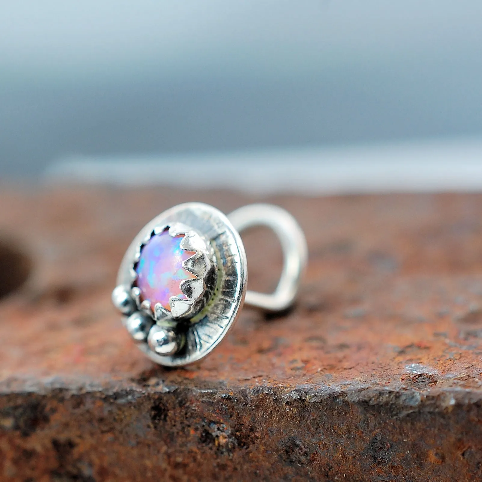 Urban Elegance Pink Opal Nose Stud