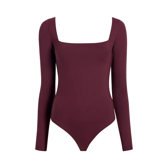 Wide Square Neck Bodysuit | Merlot